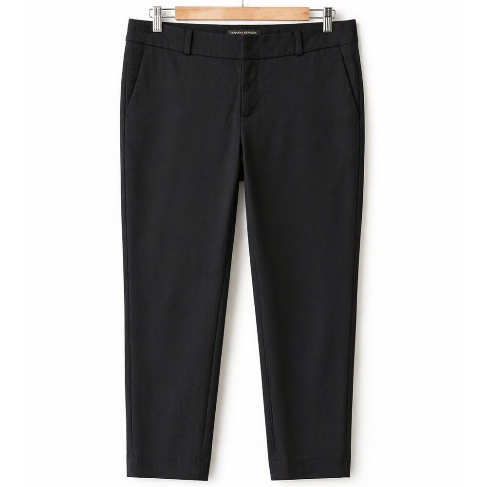 Banana Republic Pants Womens 0P (27x24) Black Hampton Ankle Slim Stretch (38)